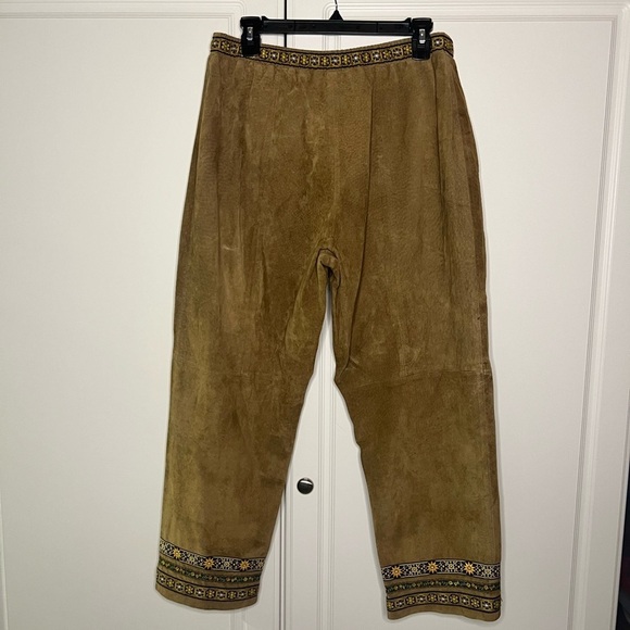 Vintage 1970s Suede Bagatelle Folk Cottage core Pants - Picture 2 of 15